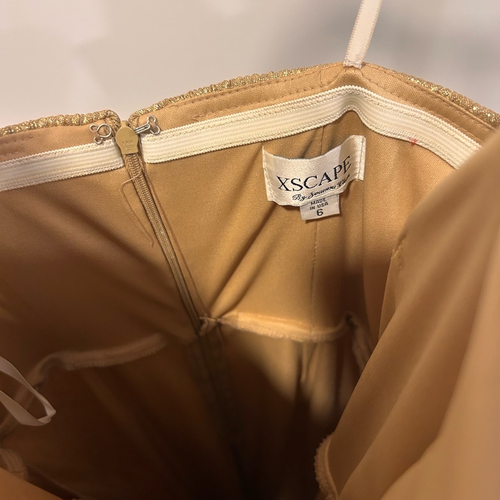 Xscape Gold One-Shoulder Gown - Picture 5 of 6